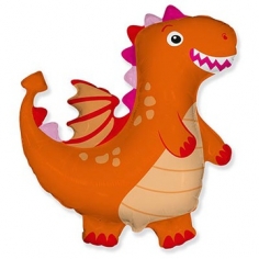 Шар Фигура, Динозаврик, Оранжевый (в упаковке)