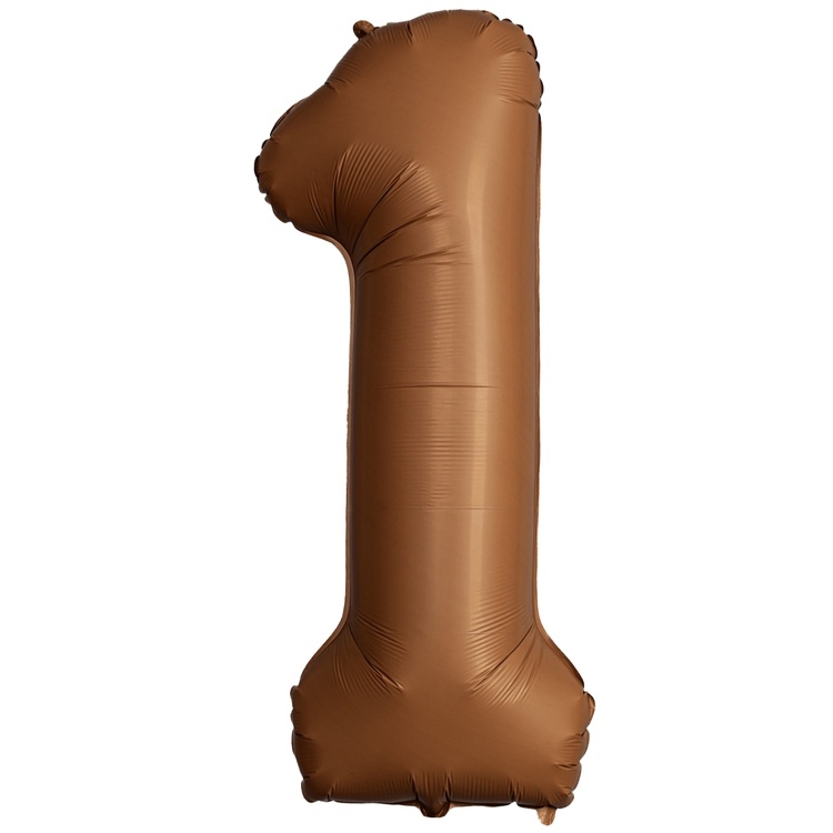 Шар Цифра "1" Slim Шоколадный / Choco Brown (в упаковке)  