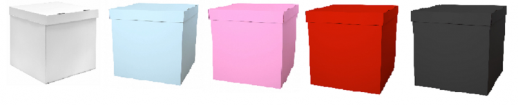 Набор коробок для воздушных шаров, Белый + Голубой + Розовый + Черный + Красный