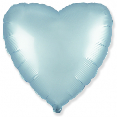Шар Сердце, Голубой Сатин / Blue Satin (в упаковке)