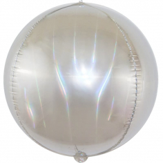Шар Сфера 3D, Светлое серебро, Голография (в упаковке)